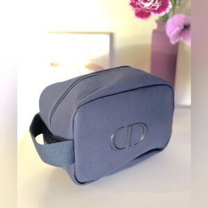 Christian Dior Pouch Travel Bag Pouch CD Navy Blue